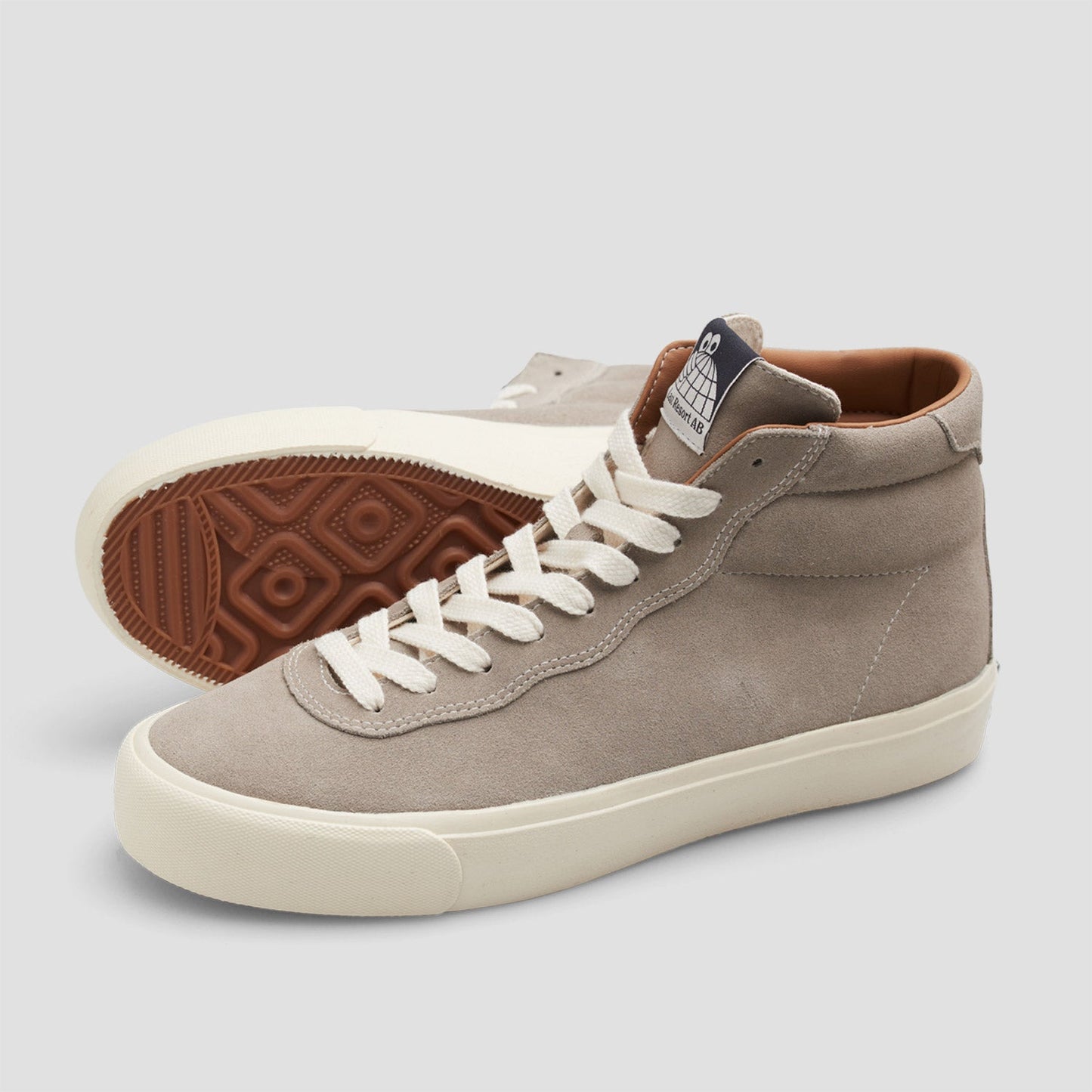 Last Resort AB VM001 HI Suede Skate Shoes Fog Grey / White