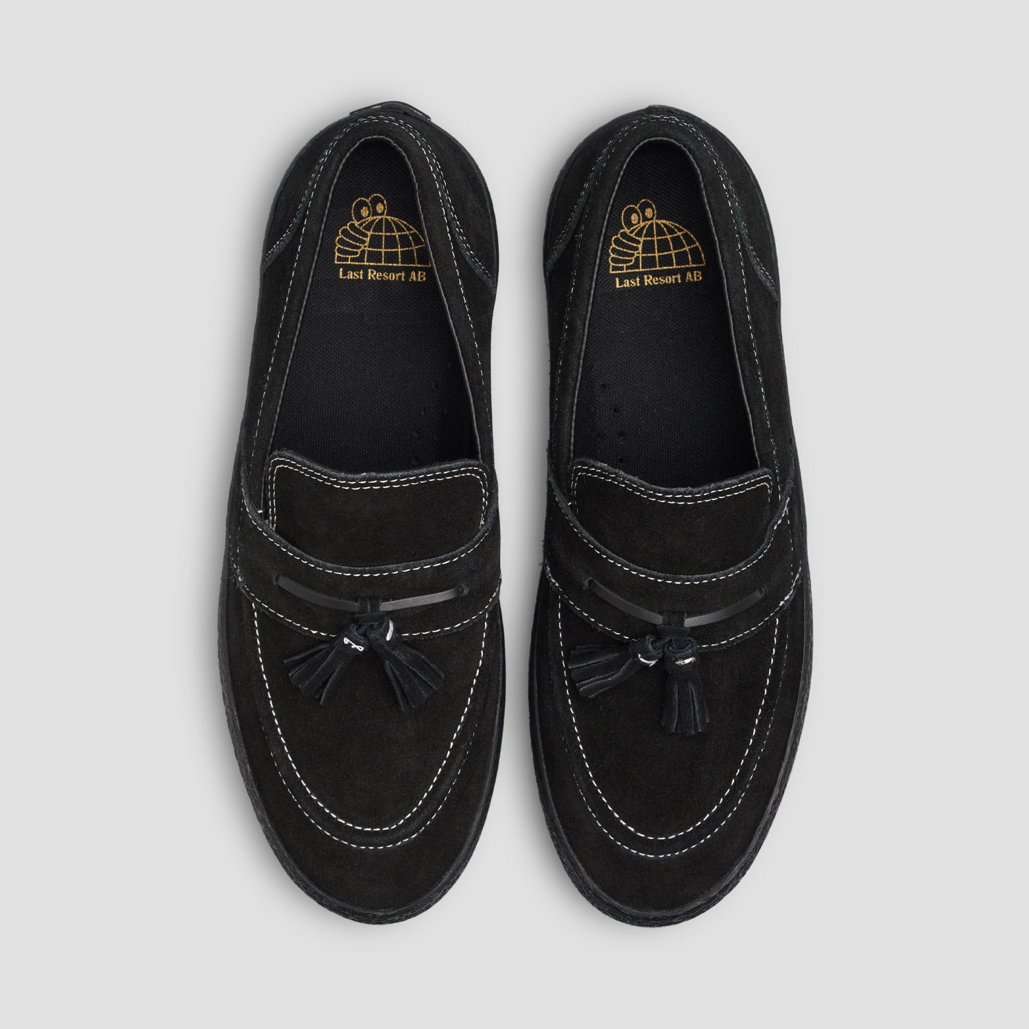 Last Resort AB VM005 Loafer Skate Shoes Black / Black / White Stitch