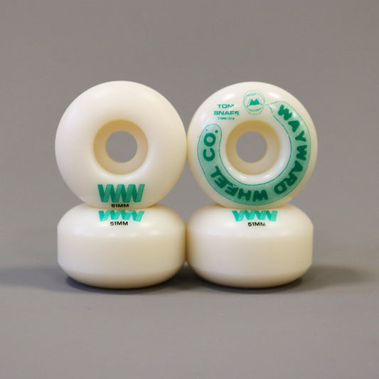 Wayward 51 mm 101a Tom Snape Classic Pro Skateboard Wheels White / Green