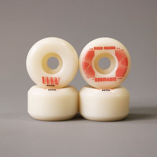 Wayward 52 mm 101a Diego Najera Funnel Pro Skateboard Wheels White / Red