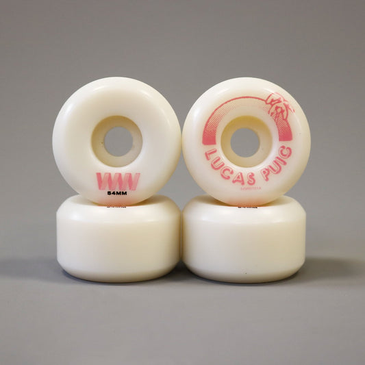 Wayward 54 mm 101a Lucas Puig Funnel Pro Skateboard Wheels White / Pink