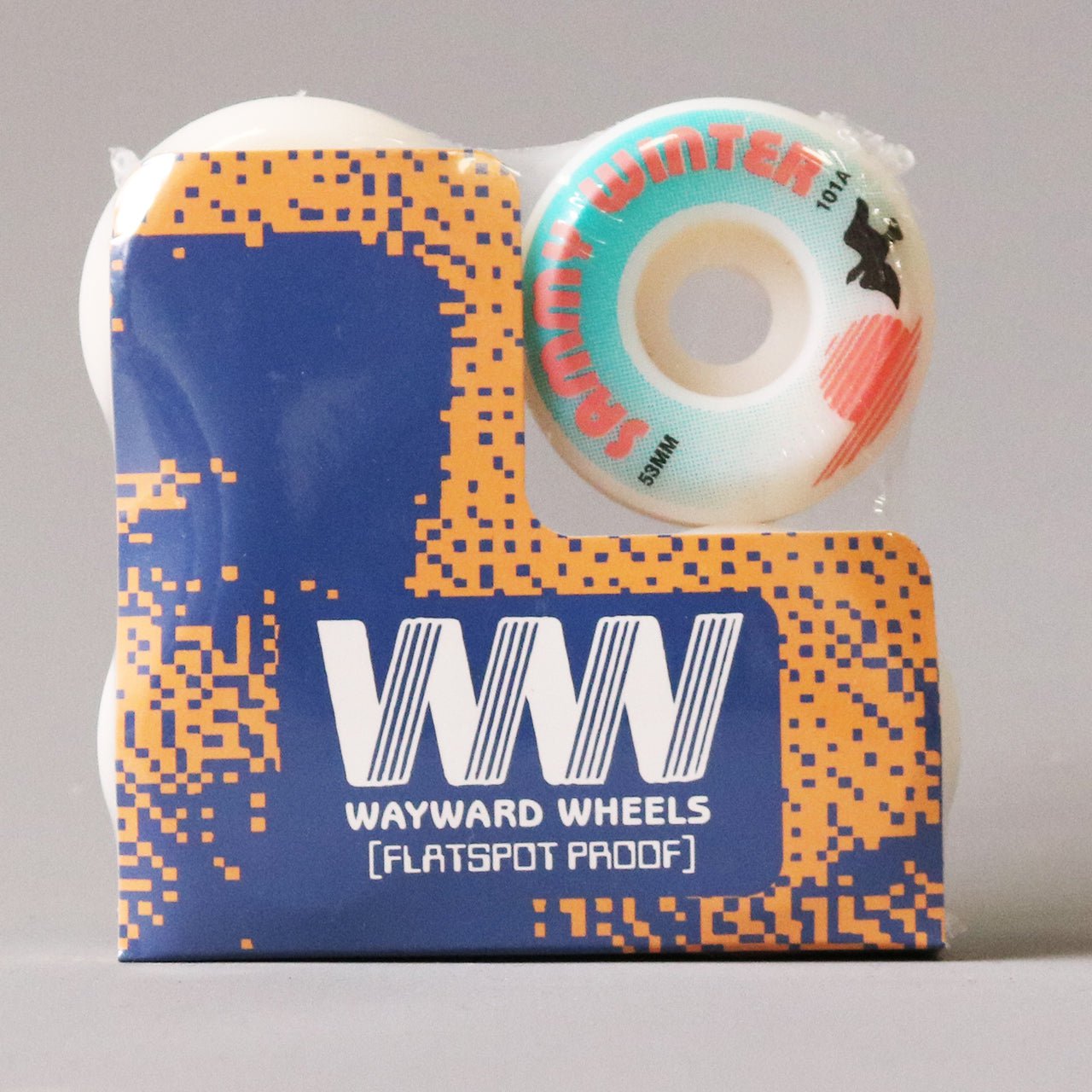 Wayward 53 mm 101a Sammy Winter Funnel Pro Skateboard Wheels White / Red