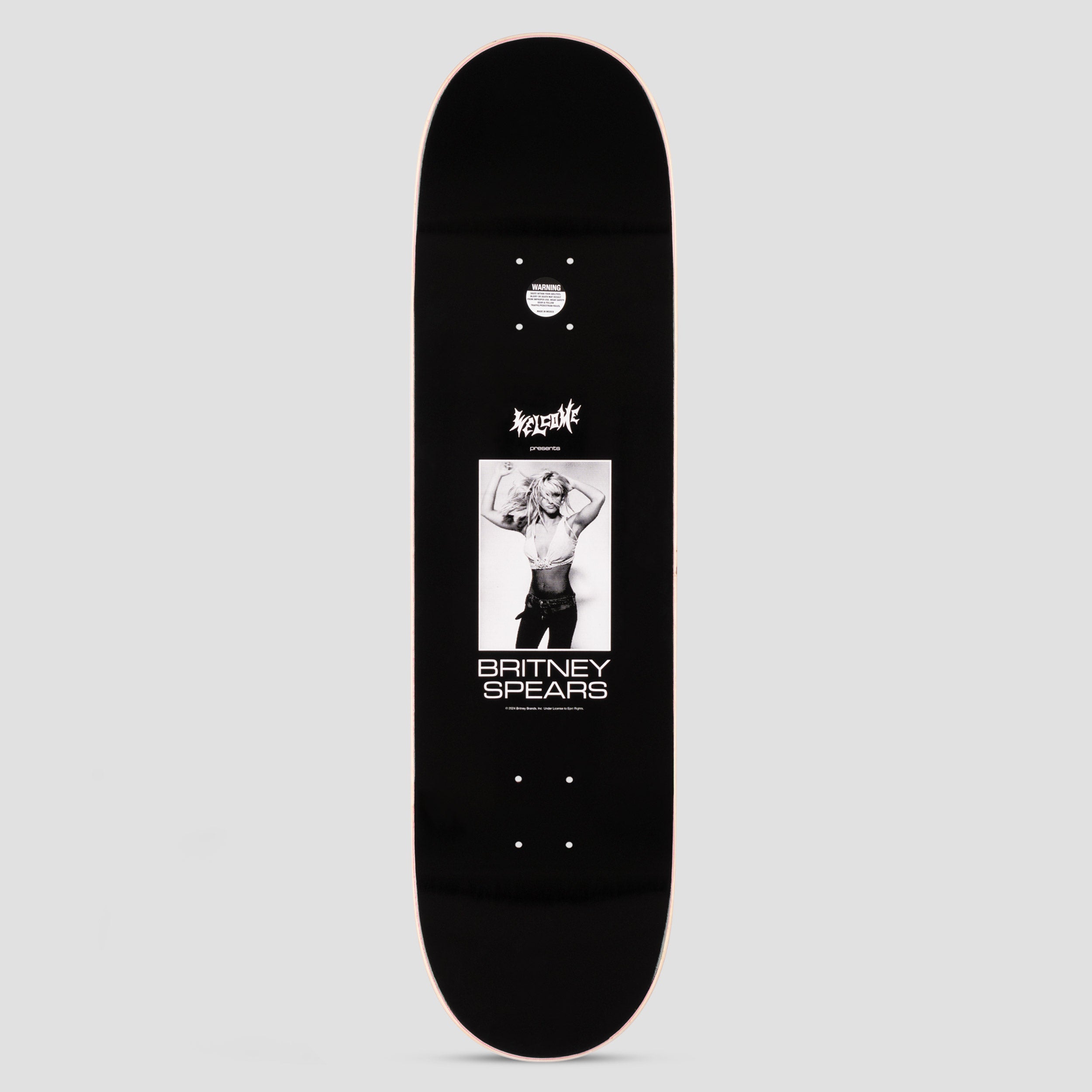 Welcome X Britney 8.5 Snake on Popsicle Skateboard Deck Black/Pink Foil