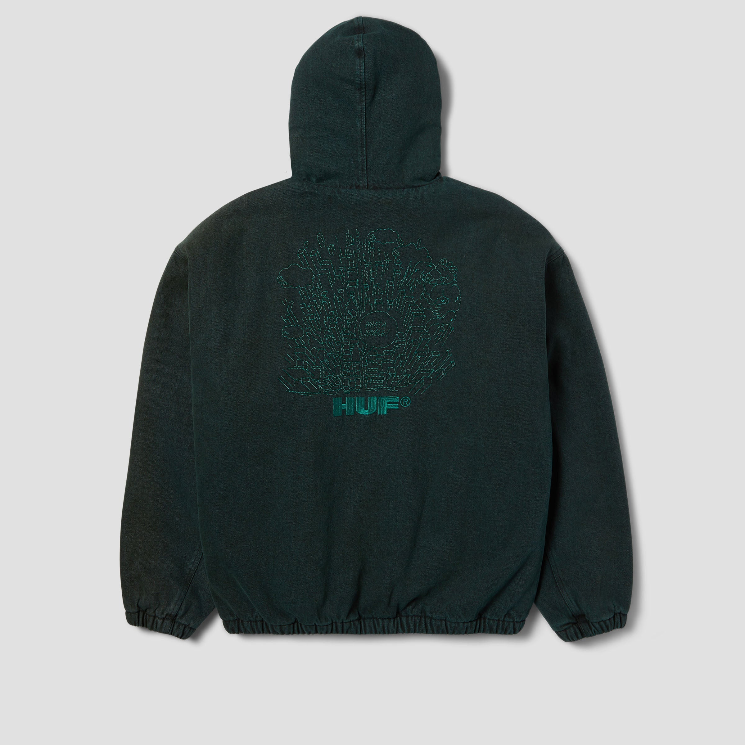 HUF What A Jungle Denim Work Jacket Evergreen