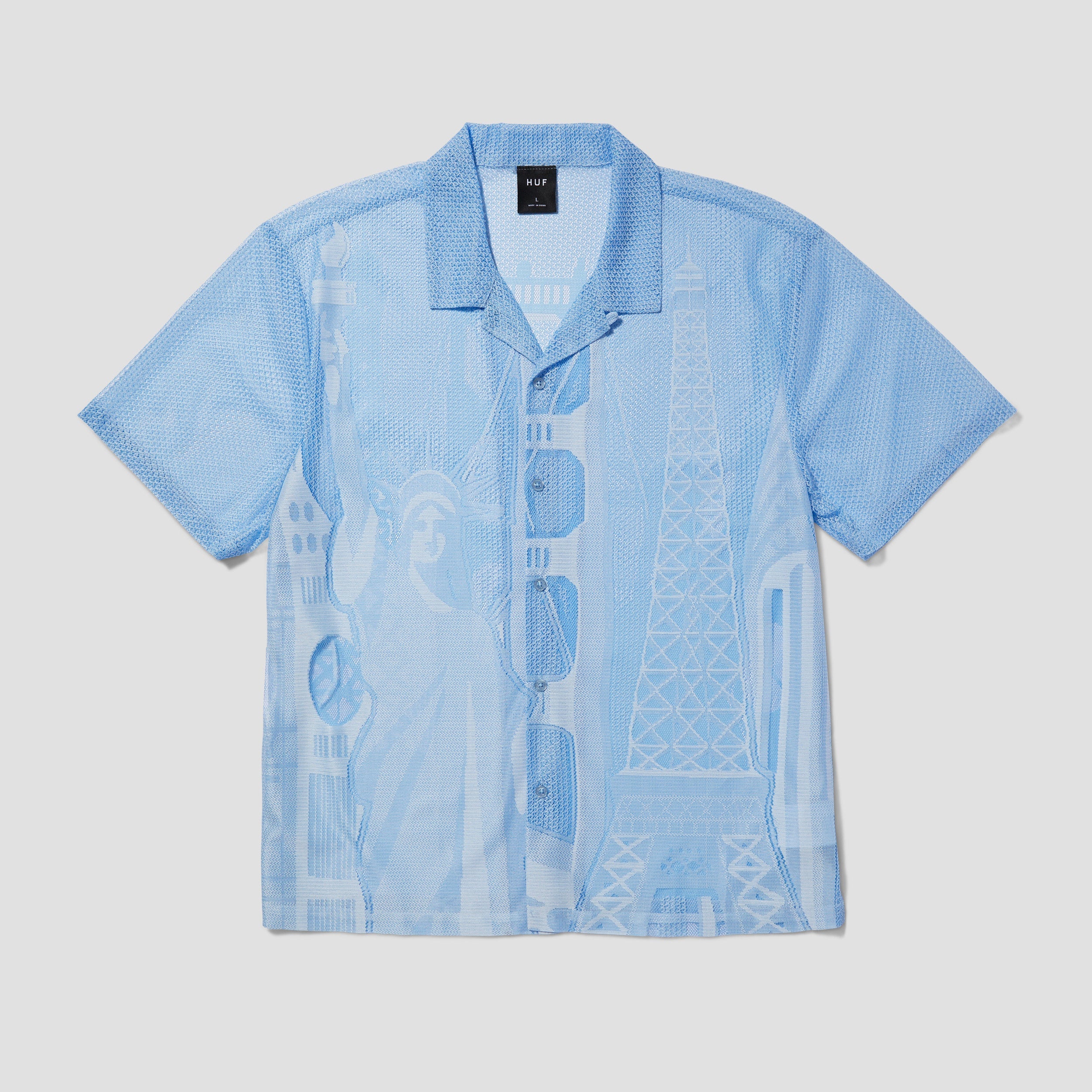 Huf World Tour Shortsleeve Lace Shirt Cloud Blue