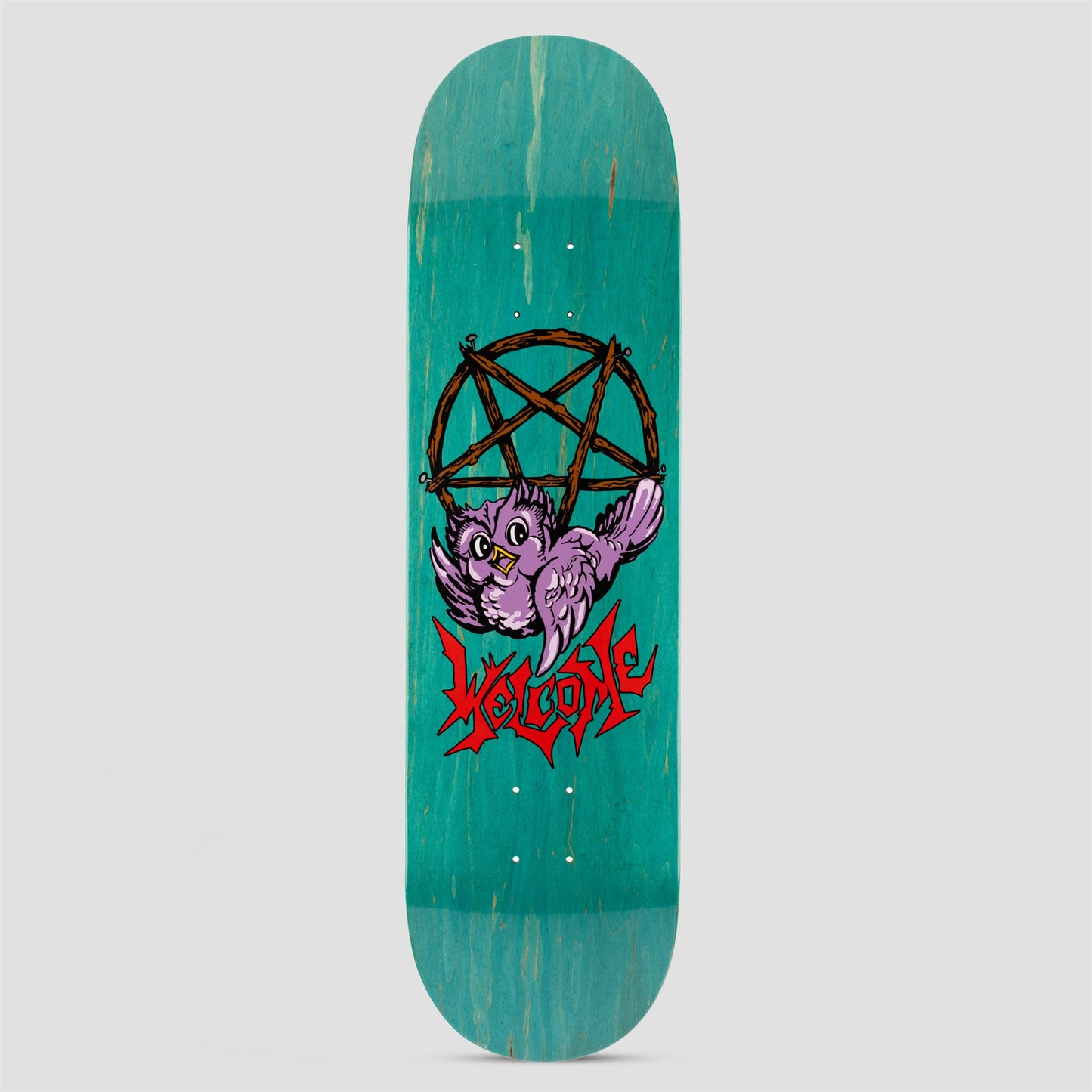 Welcome 8.25 Lil Owl Skateboard Deck Teal Stain