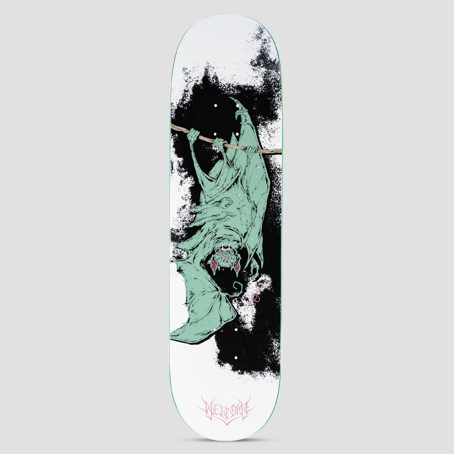 Welcome 8.5 Infinitely Batty Skateboard Deck White / Black