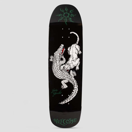 Welcome 9.0 Jake Yanko Swamp Fight on Panther Shape Skateboard Deck Black