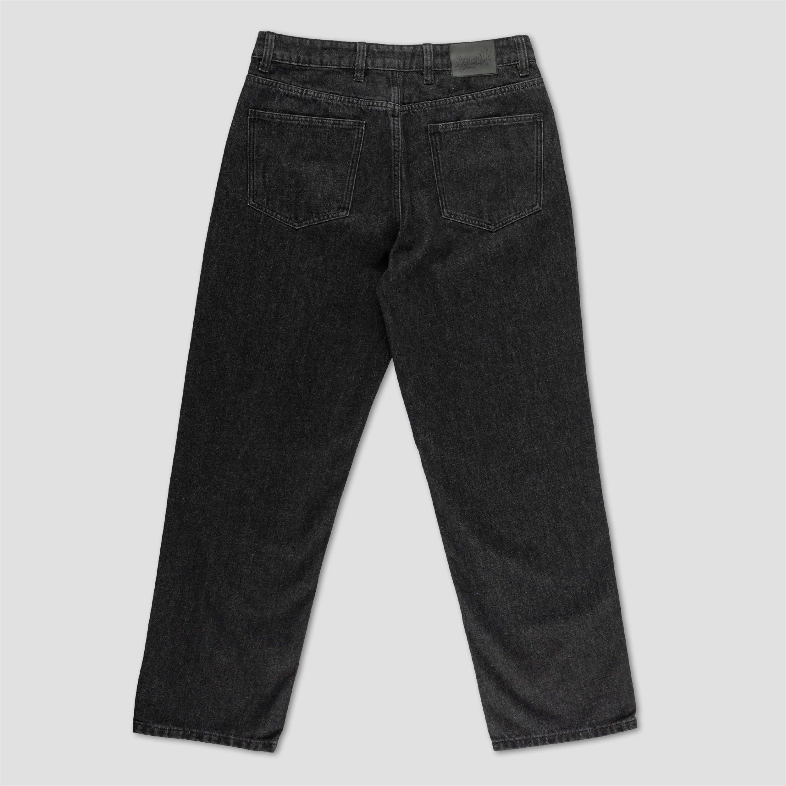 Welcome Immortal Loose Straight Leg Denim Washed Black