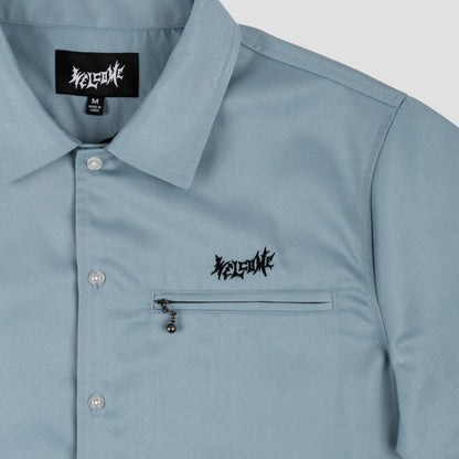 Welcome Mace Embroidered Twill Work Shirt Slate