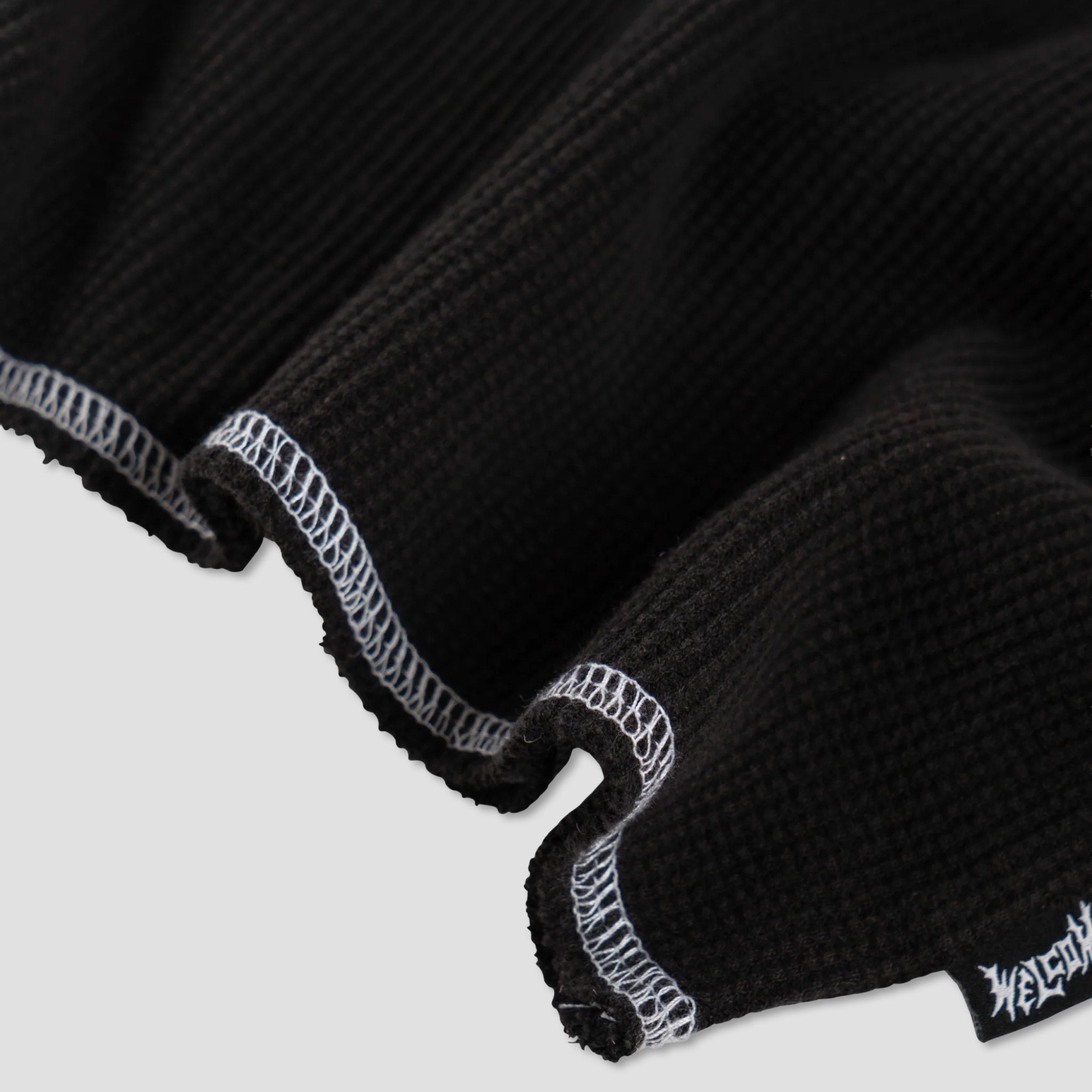 Welcome Scan Contrast Stitch Thermal Longsleeve T-Shirt Black