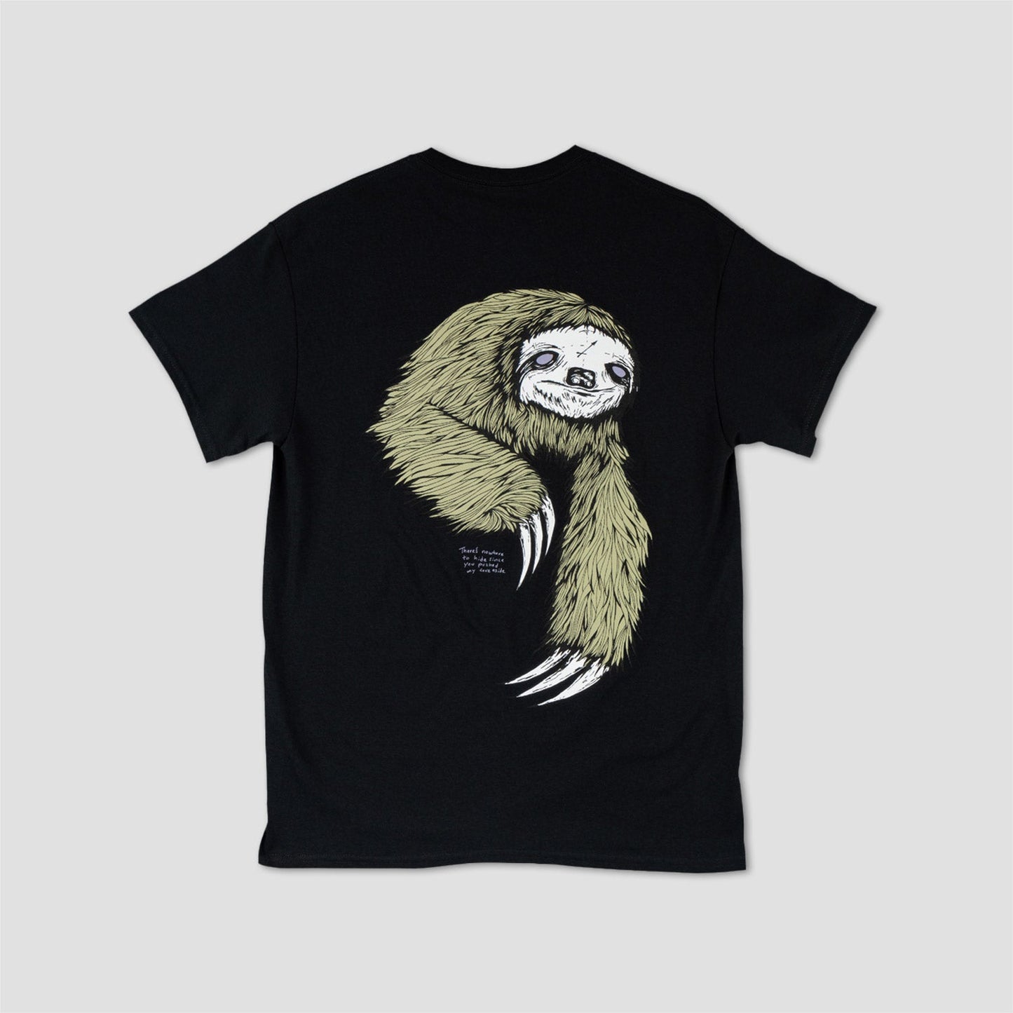 Welcome Sloth Printed T-Shirt Black / Sage