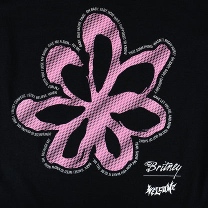 Welcome X Britney Flower T-Shirt Black