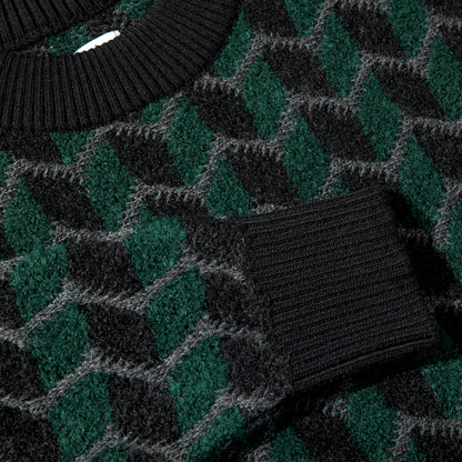 Polar Zig Zag Knit Crew Black / Dark Teal