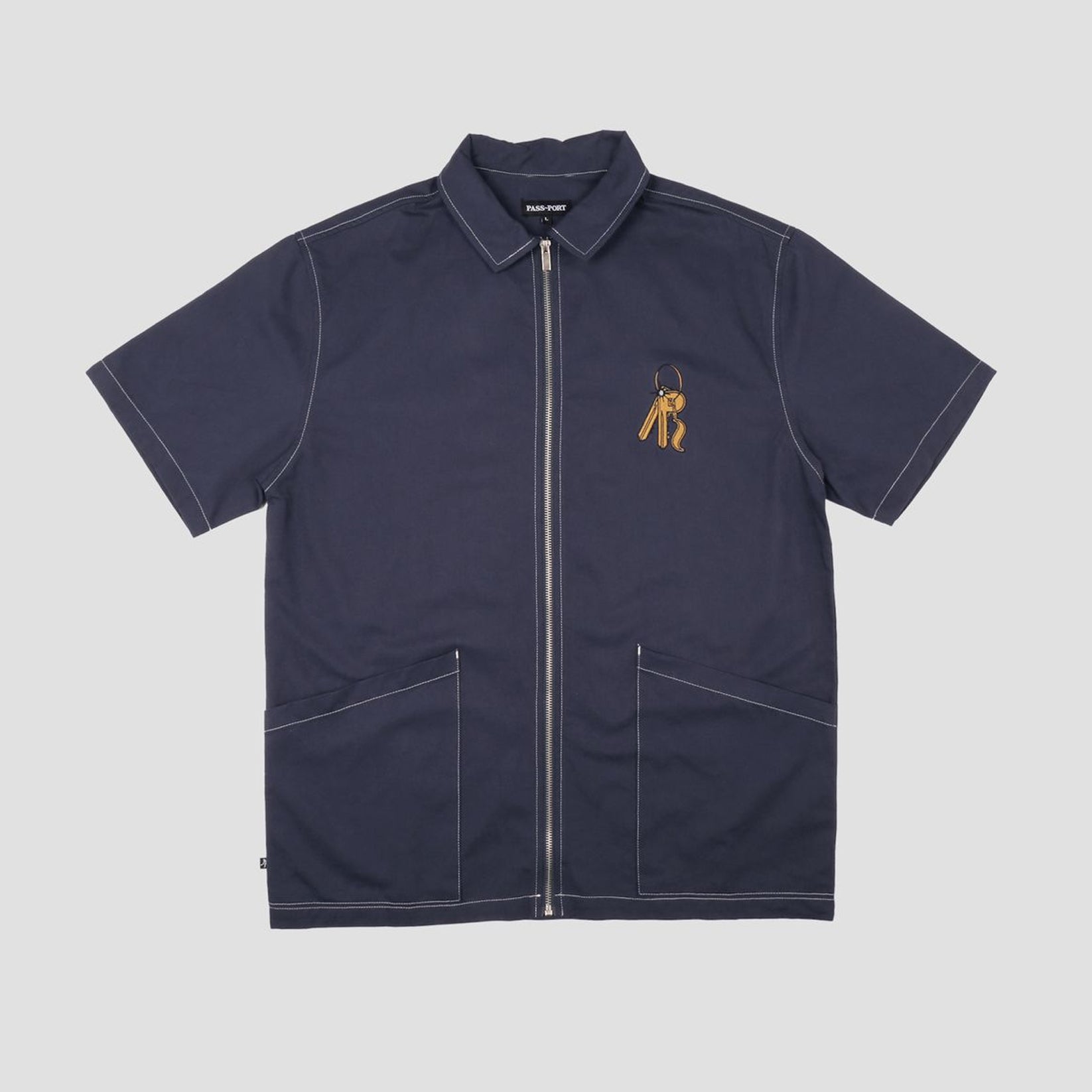 Passport Master Key Zip Shirt Navy