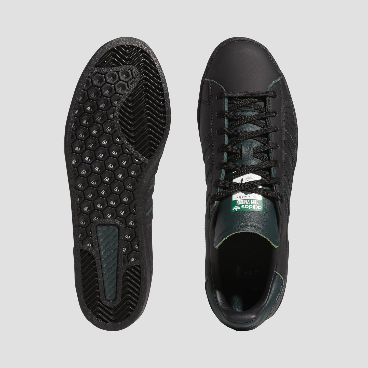 adidas Campus Adv X Shin Sanbongi Skate Shoes Core Black / Core Black / Collegiate Green