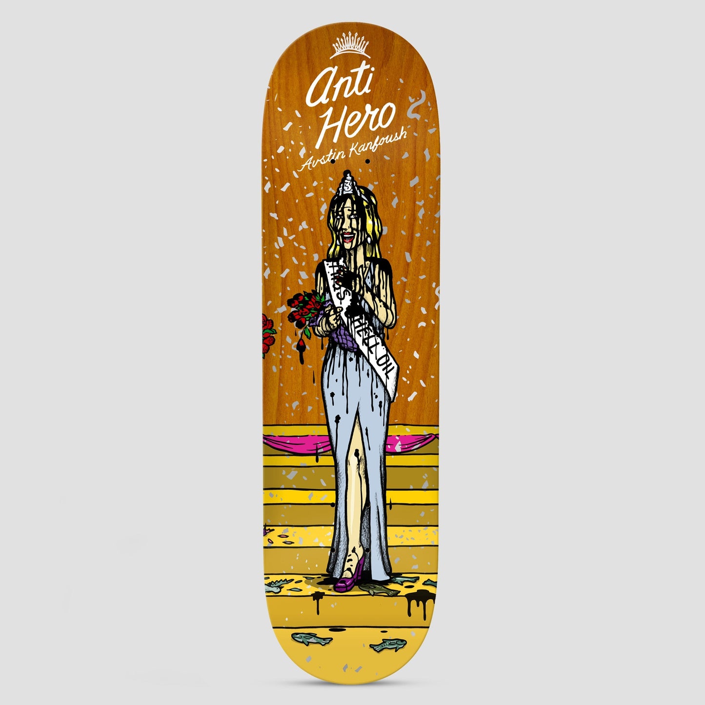 Anti Hero 8.25 Miss Corp Greed Kanfoush Skateboard Deck