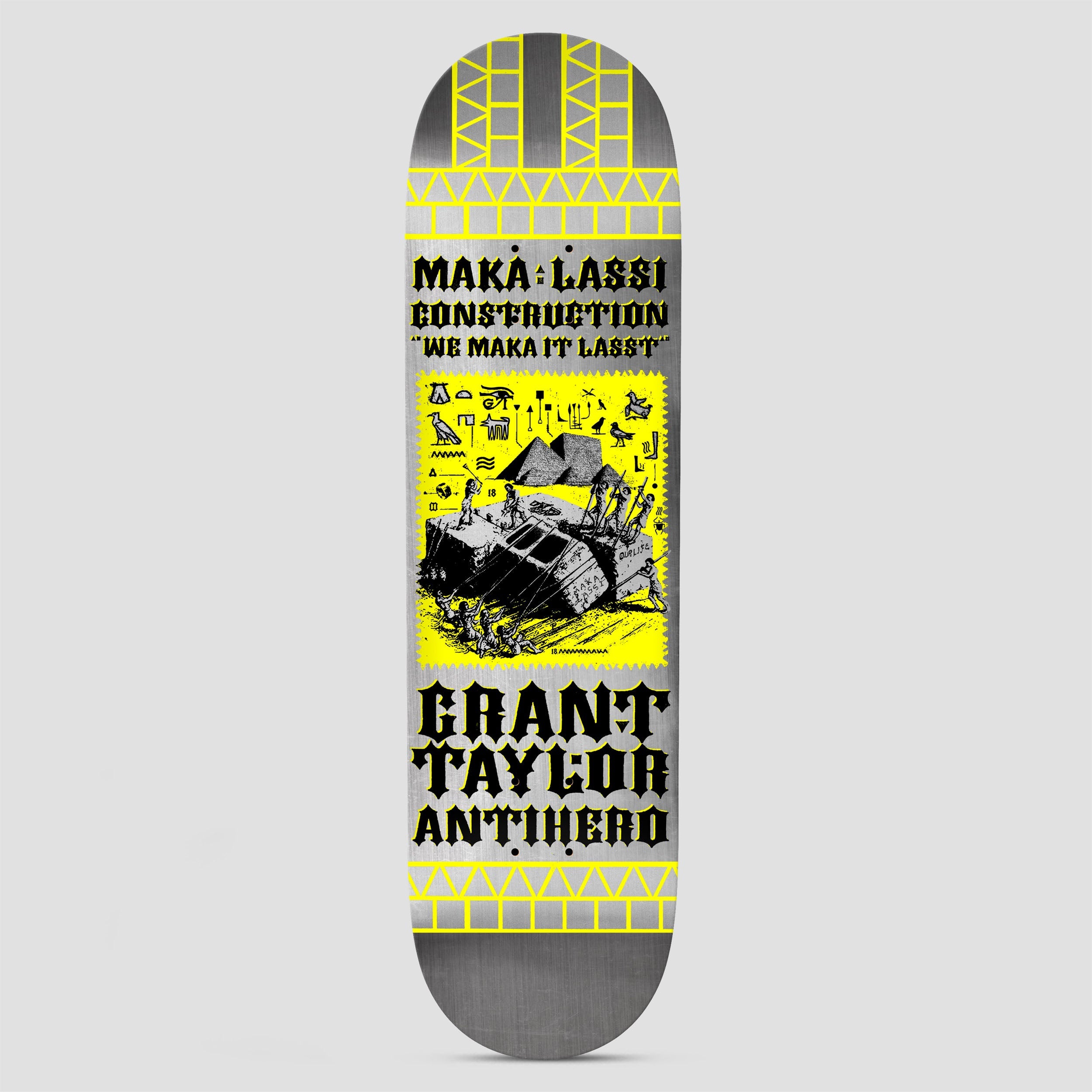 Anti Hero 8.5 Grant Makalassi Construction Re-Color DBX Skateboard Deck Silver