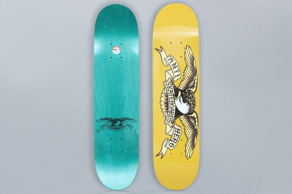 Anti Hero 7.3 Classic Eagle Mini Skateboard Deck Yellow