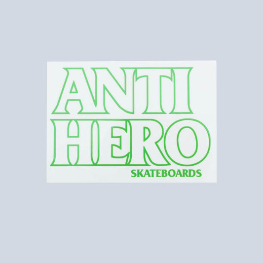 Anti Hero Black Hero Sticker Green Outline