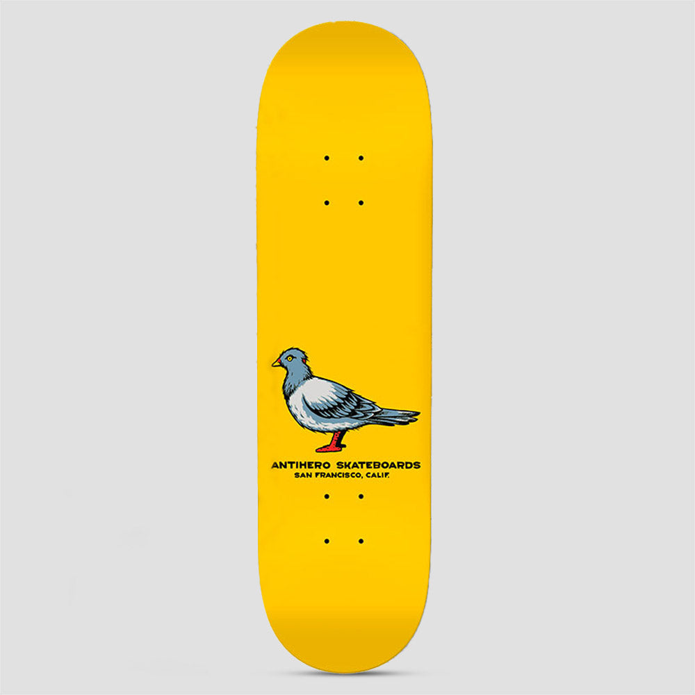 Antihero 8.32 Team Pigeon Skateboard Deck Yellow