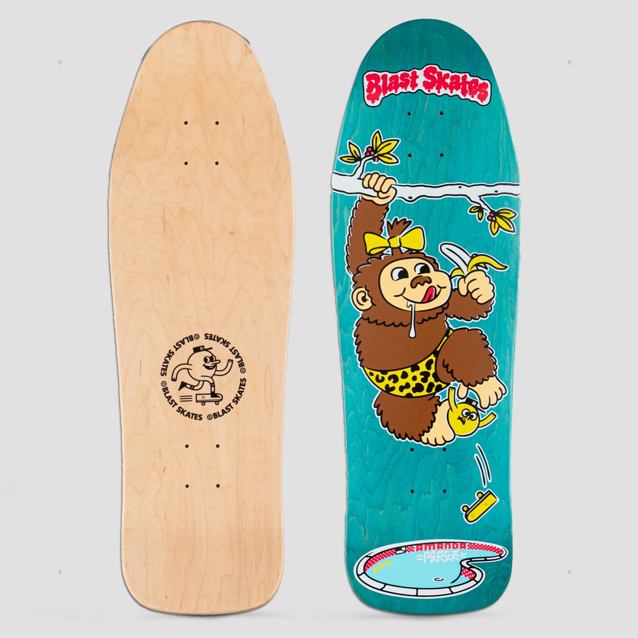 Blast Skates 9.75 Amanda Perez Skateboard Deck Teal