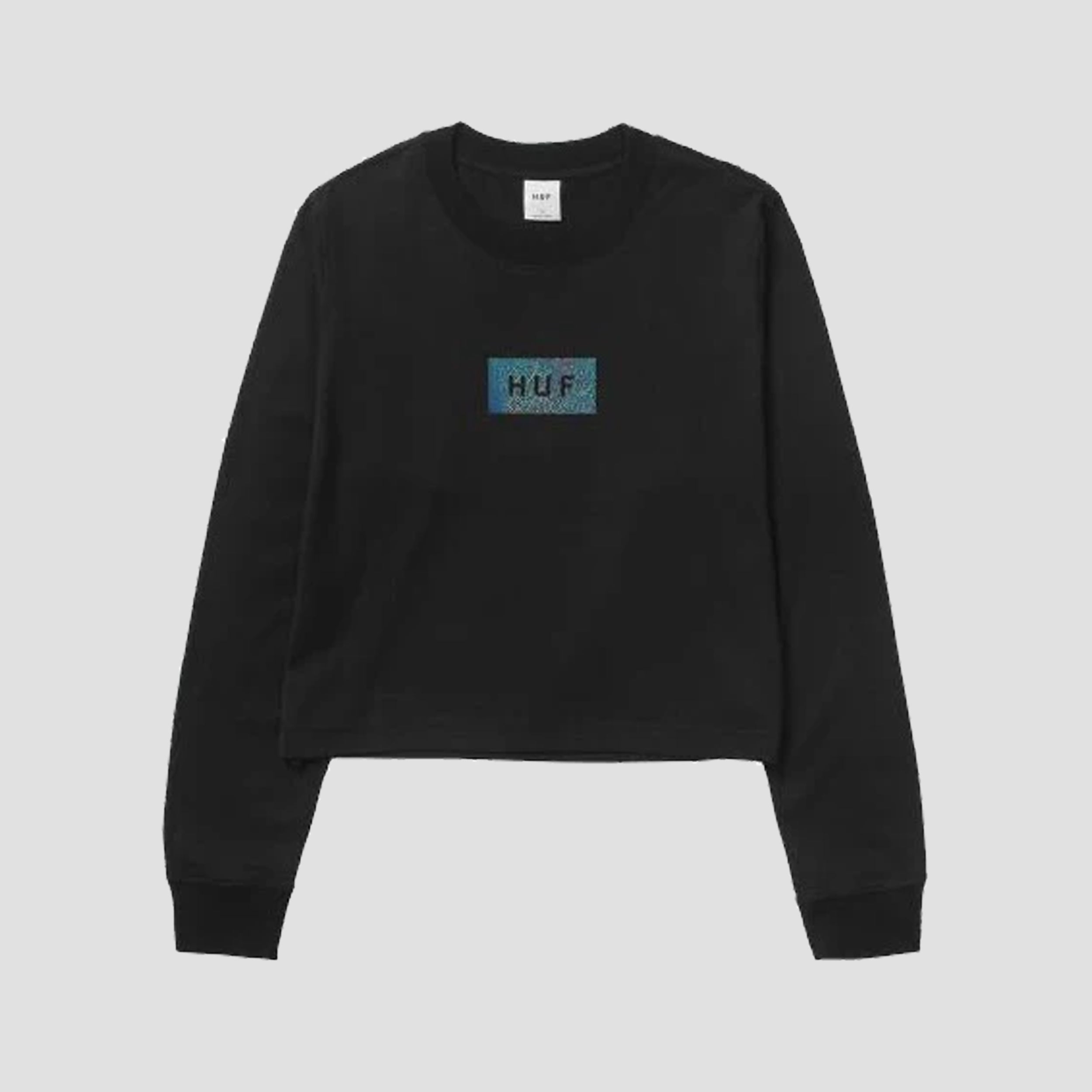 HUF Foil Bar Logo Longsleeve Crop T-Shirt Black