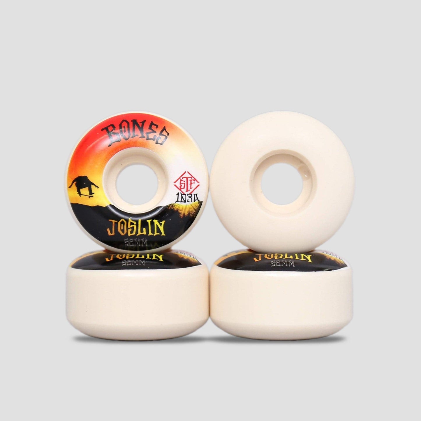 Bones 52mm 103A STF Joslin Sunset V1 Standard Skateboard Wheels Natural