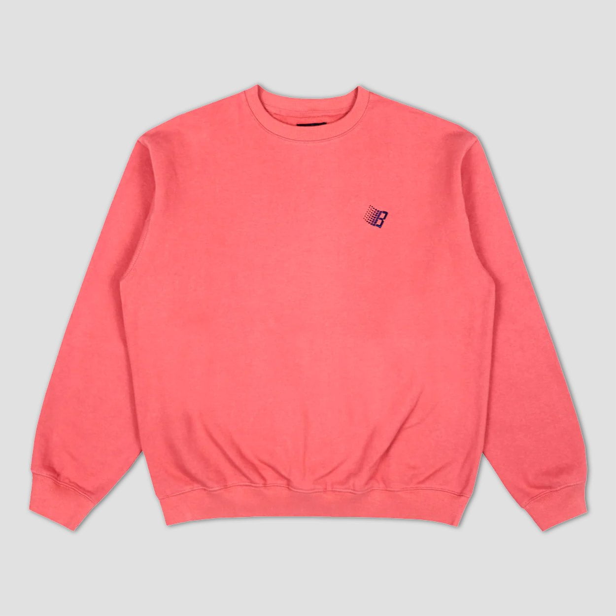 Bronze B Logo Embroidered Crew Salmon