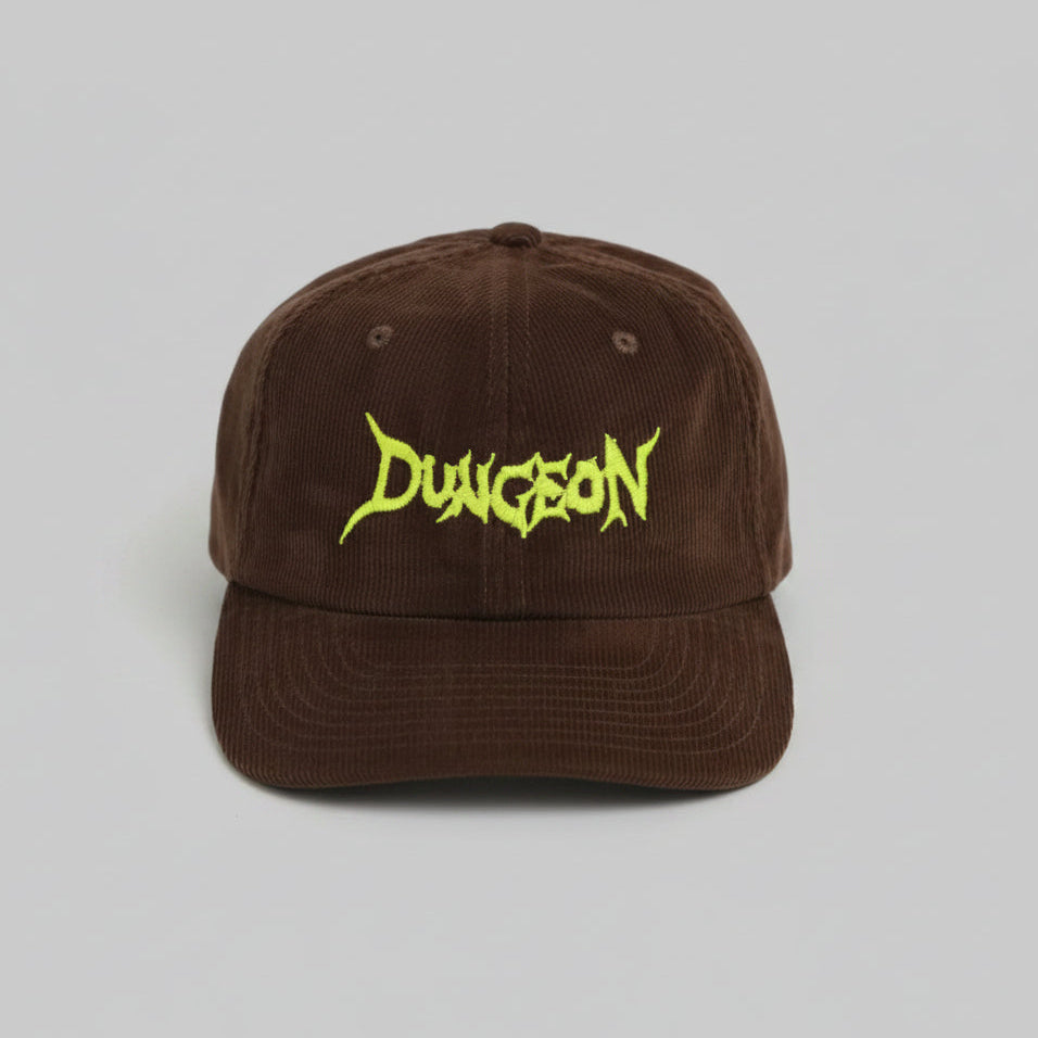 Dungeon Scrawl Cord Cap Embroidered Brown / Neon Yellow