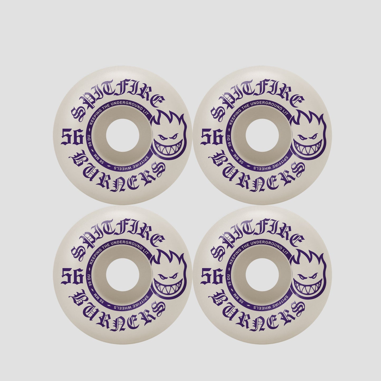 Spitfire 99DU 56mm Burner Skateboard Wheels White