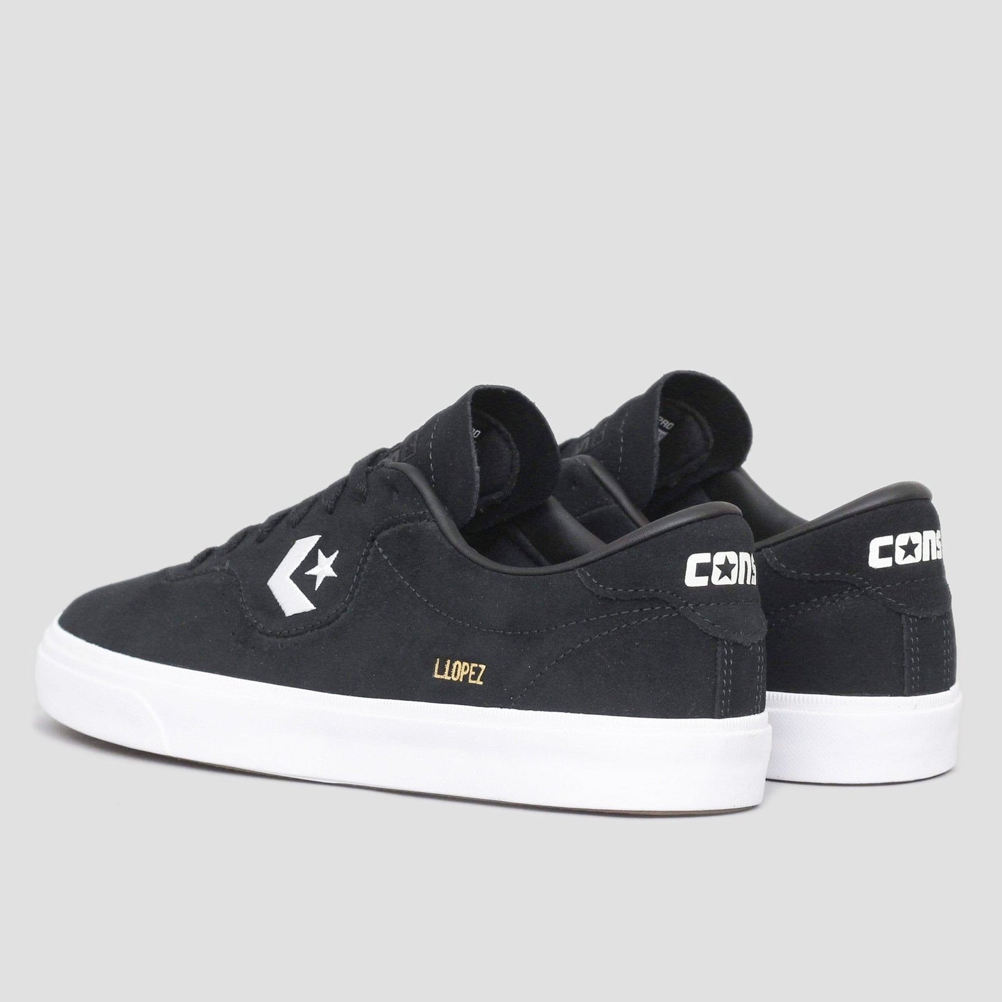 Converse Louie Lopez Pro Ox Shoes Black / Black / White (Suede)