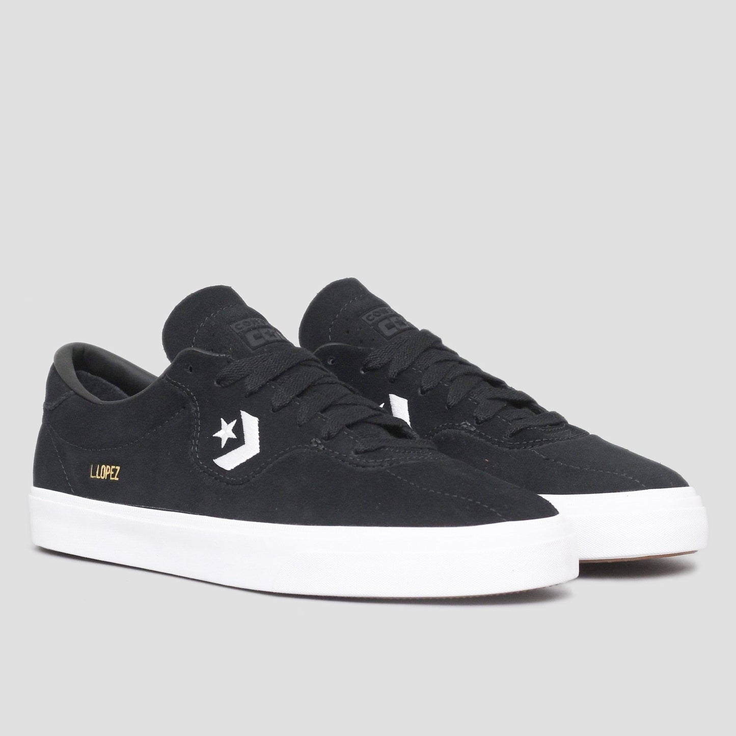 Converse Louie Lopez Pro Ox Shoes Black / Black / White (Suede)