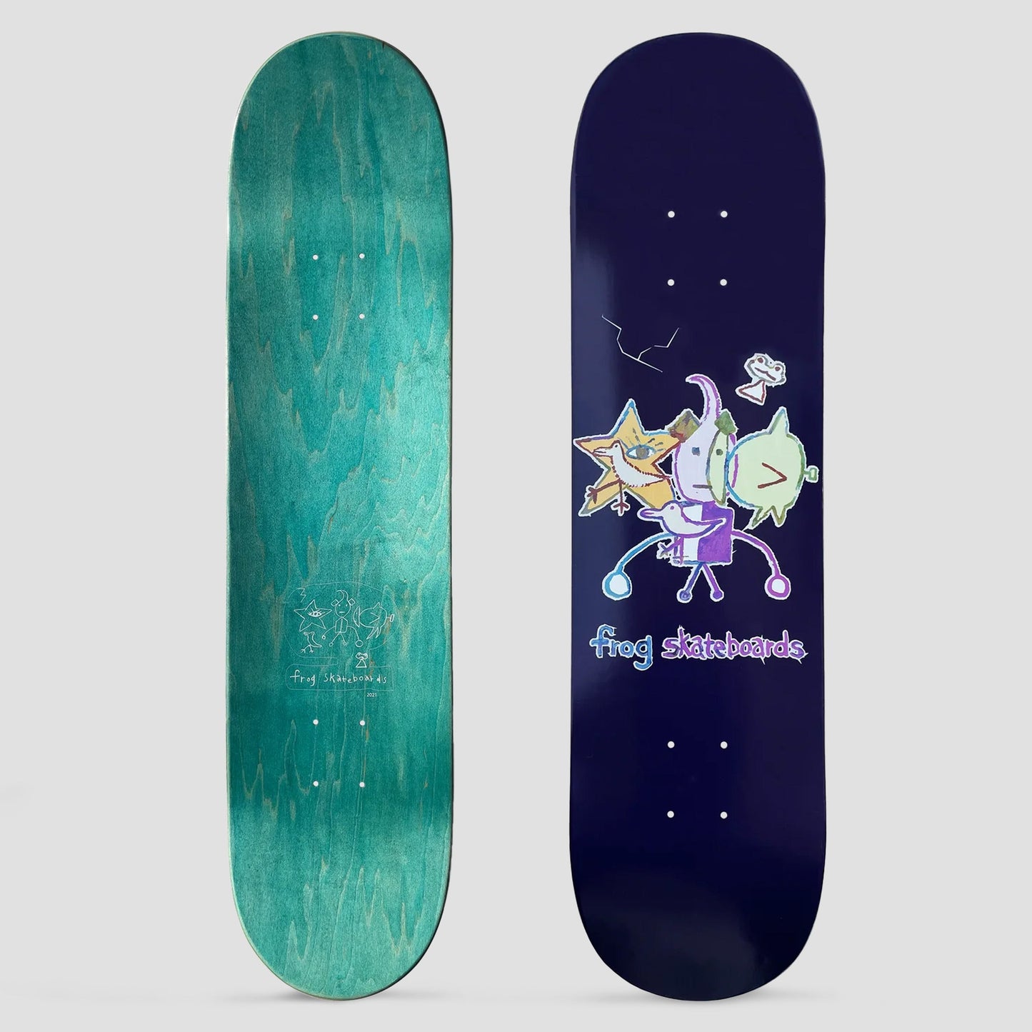 Frog 8.0 Cracked Robot Boy Skateboard Deck