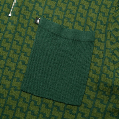 PassPort Drain Knit Shortsleeve Polo Forest Green