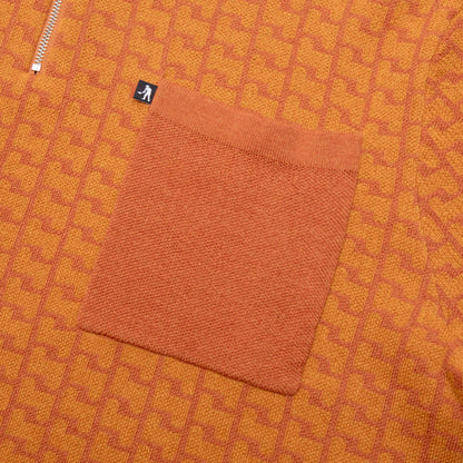 PassPort Drain Knit Shortsleeve Polo Burnt Orange