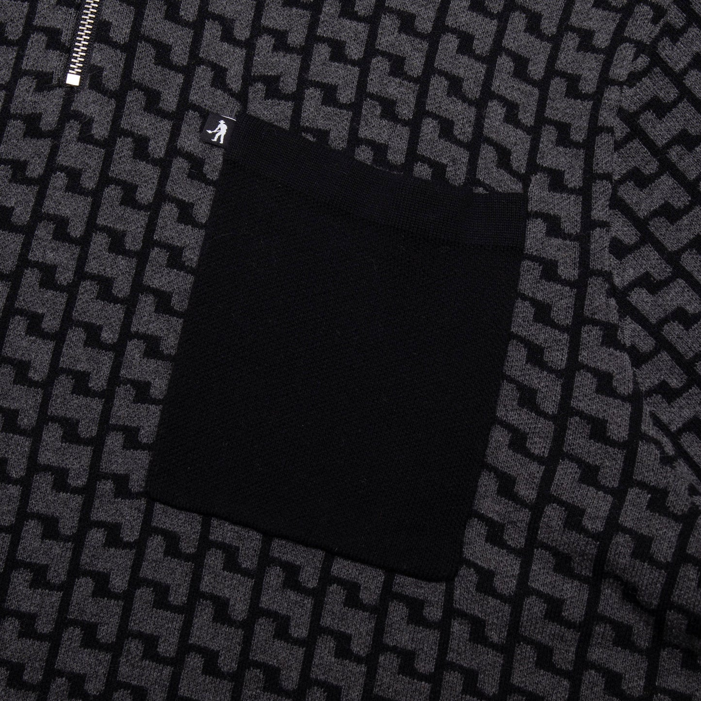 PassPort Drain Knit Shortsleeve Polo Tar Black