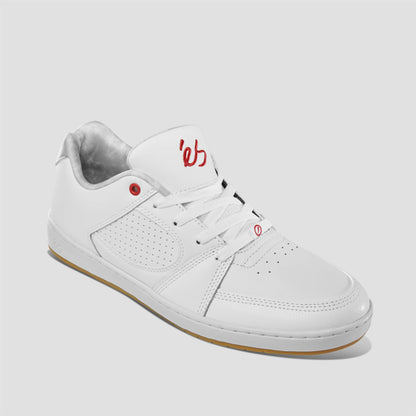 Es Accel Slim Skate Shoes White / Silver