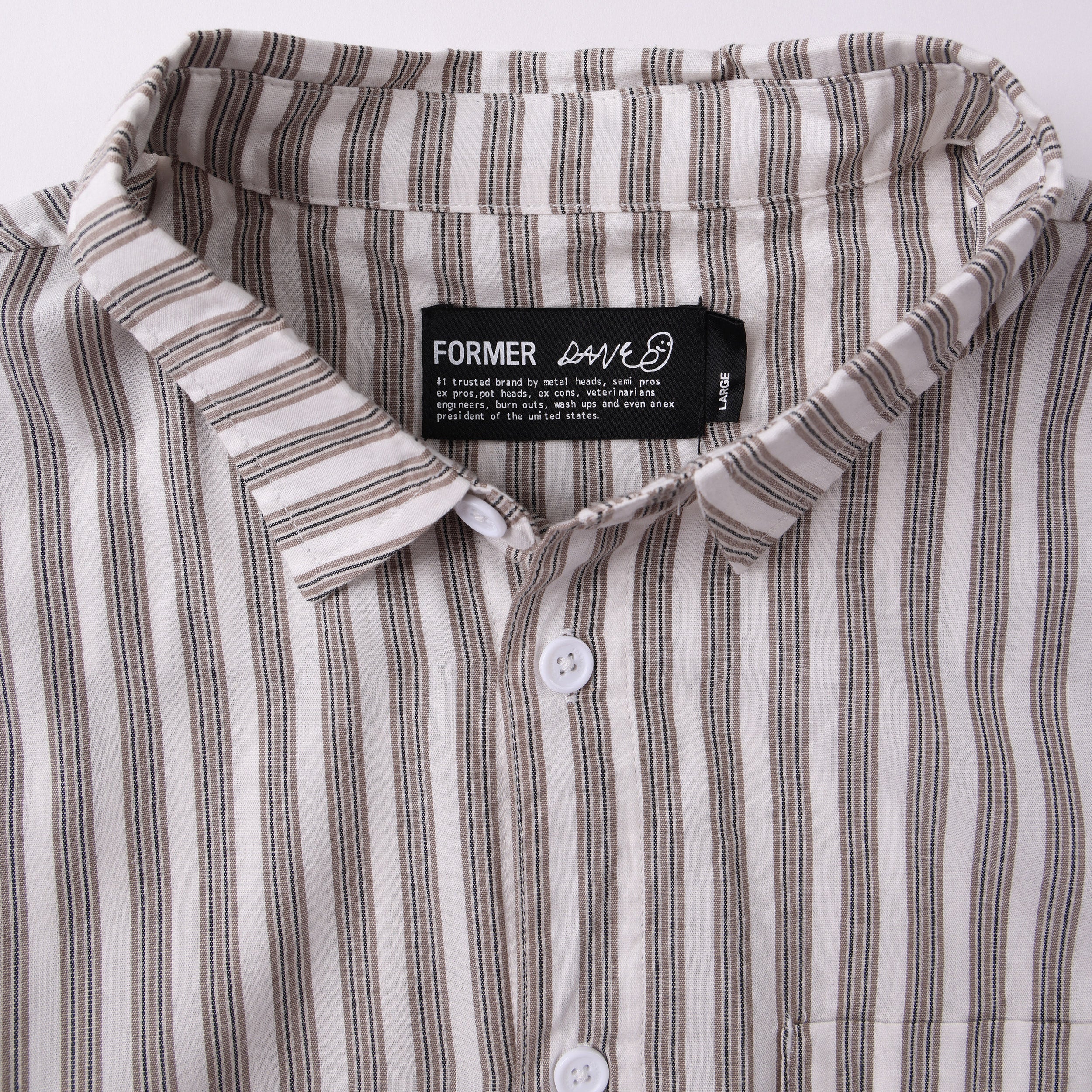 Former Reynolds Stripe Shortsleeve Shirt Choc