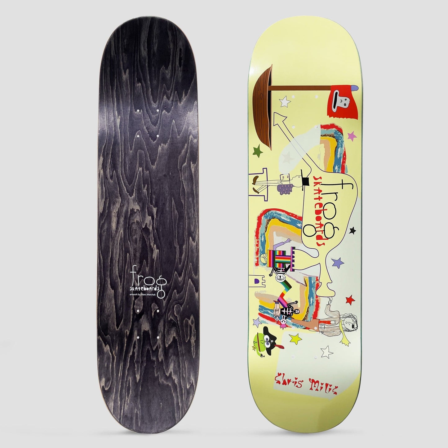 Frog 8.38 Chris Milic Put Your Toys Away Skateboard Deck