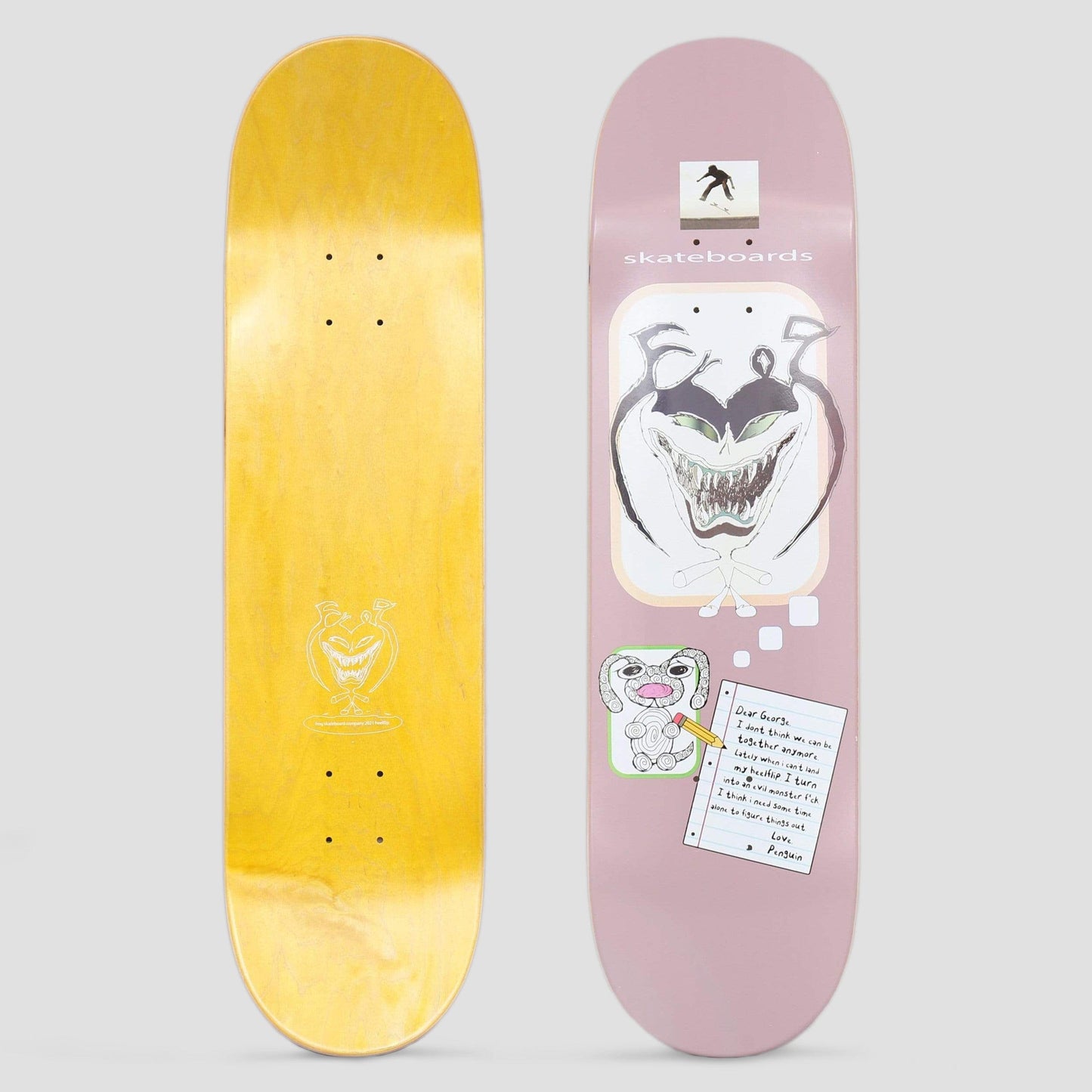 Frog 8.38 Dear George Skateboard Deck Mauve