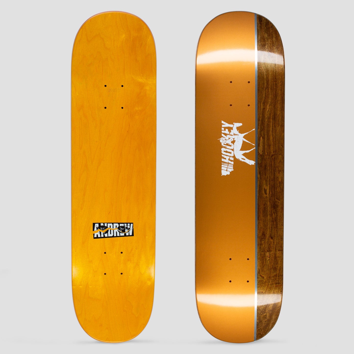 Hockey 8.25 Andrew Allen Pinto Skateboard Deck Orange / Brown