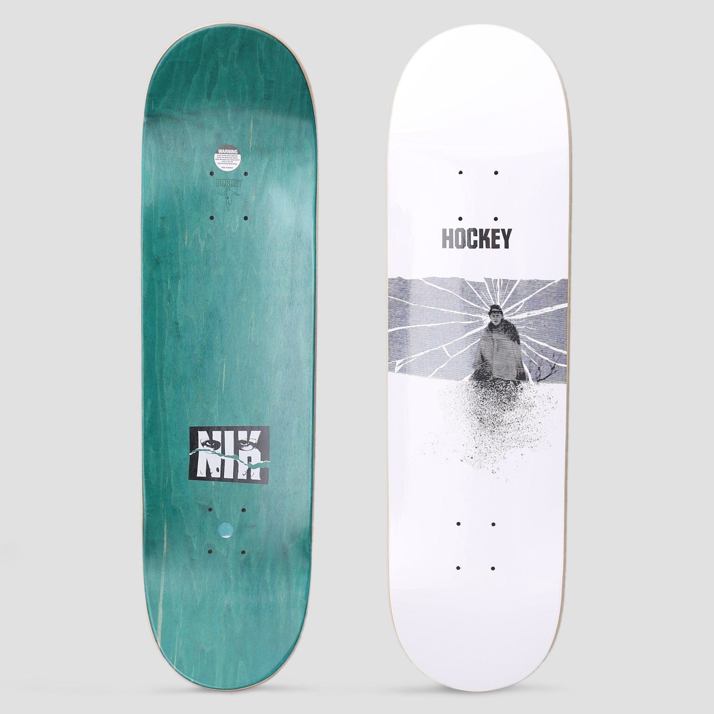 Hockey 8.25 Nik Stain Fractual Skateboard Deck Pearl