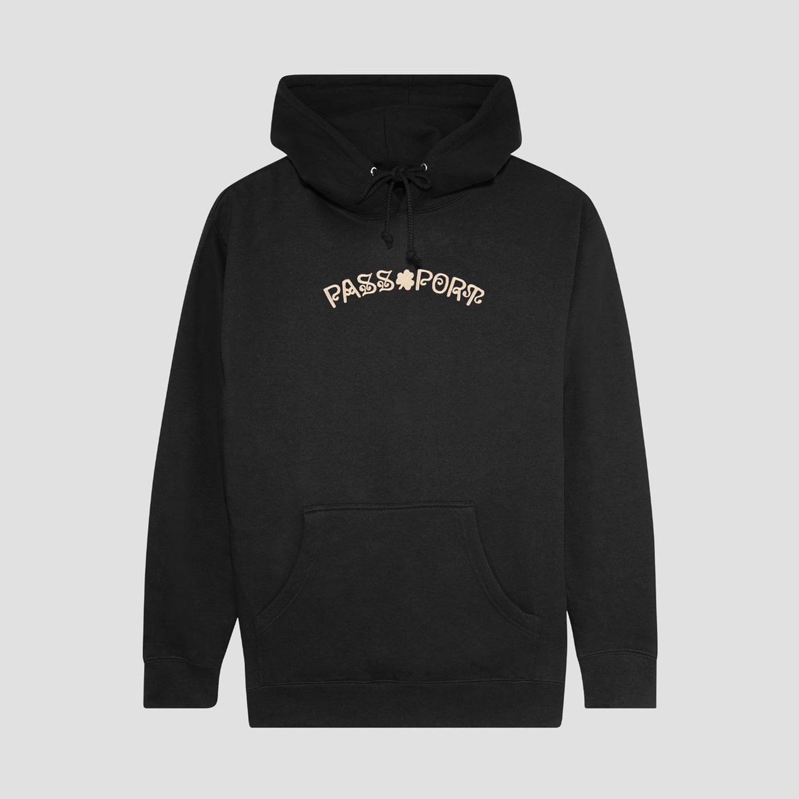 Passport Sham Embroidery Hoodie Black