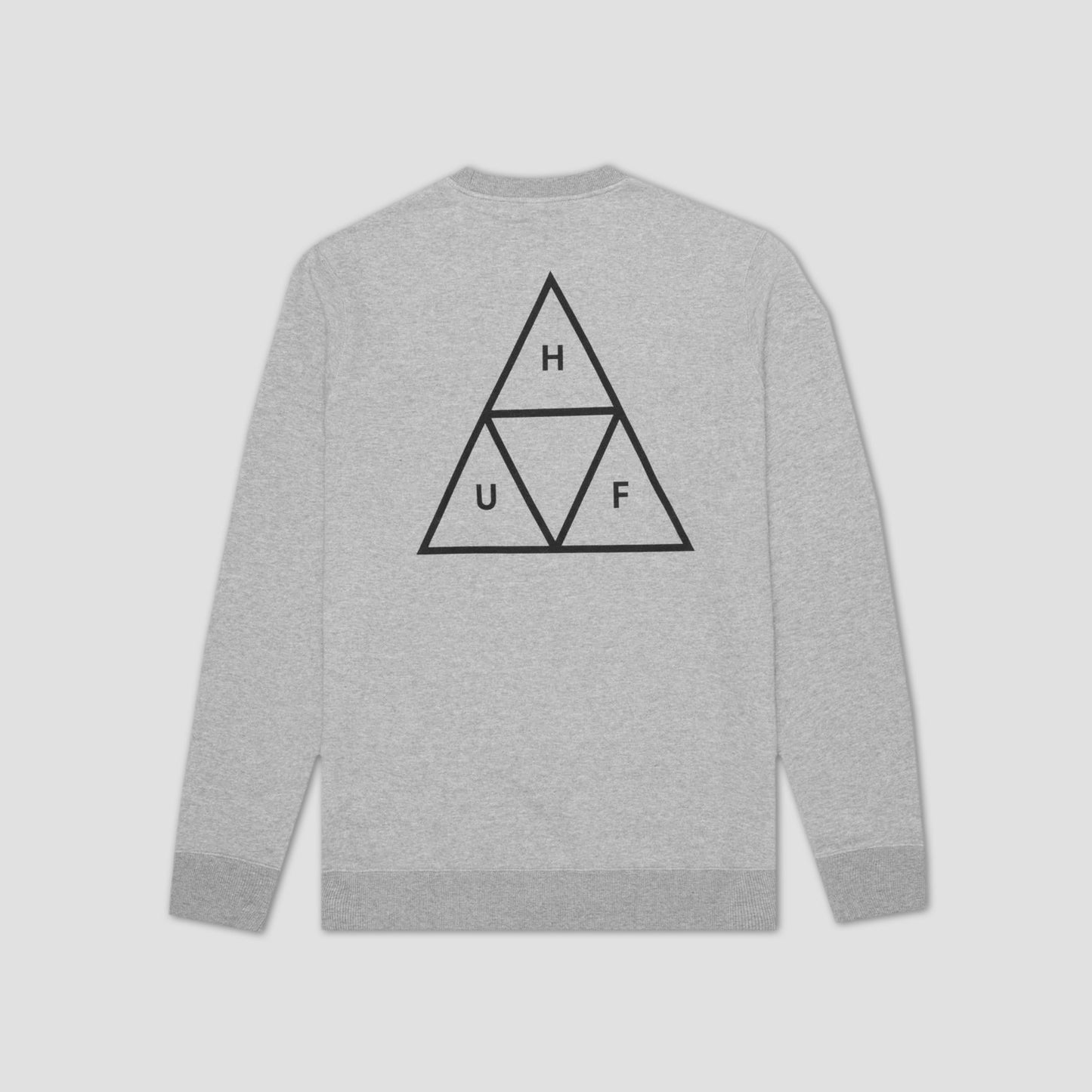 HUF Essentials Triple Triangle Crew Heather Grey