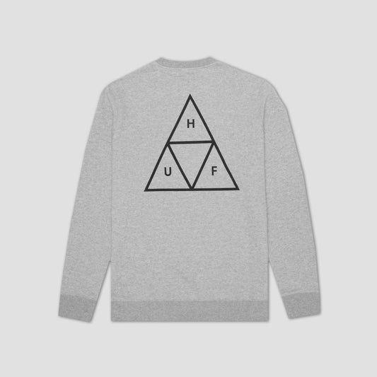 HUF Essentials Triple Triangle Crew Heather Grey