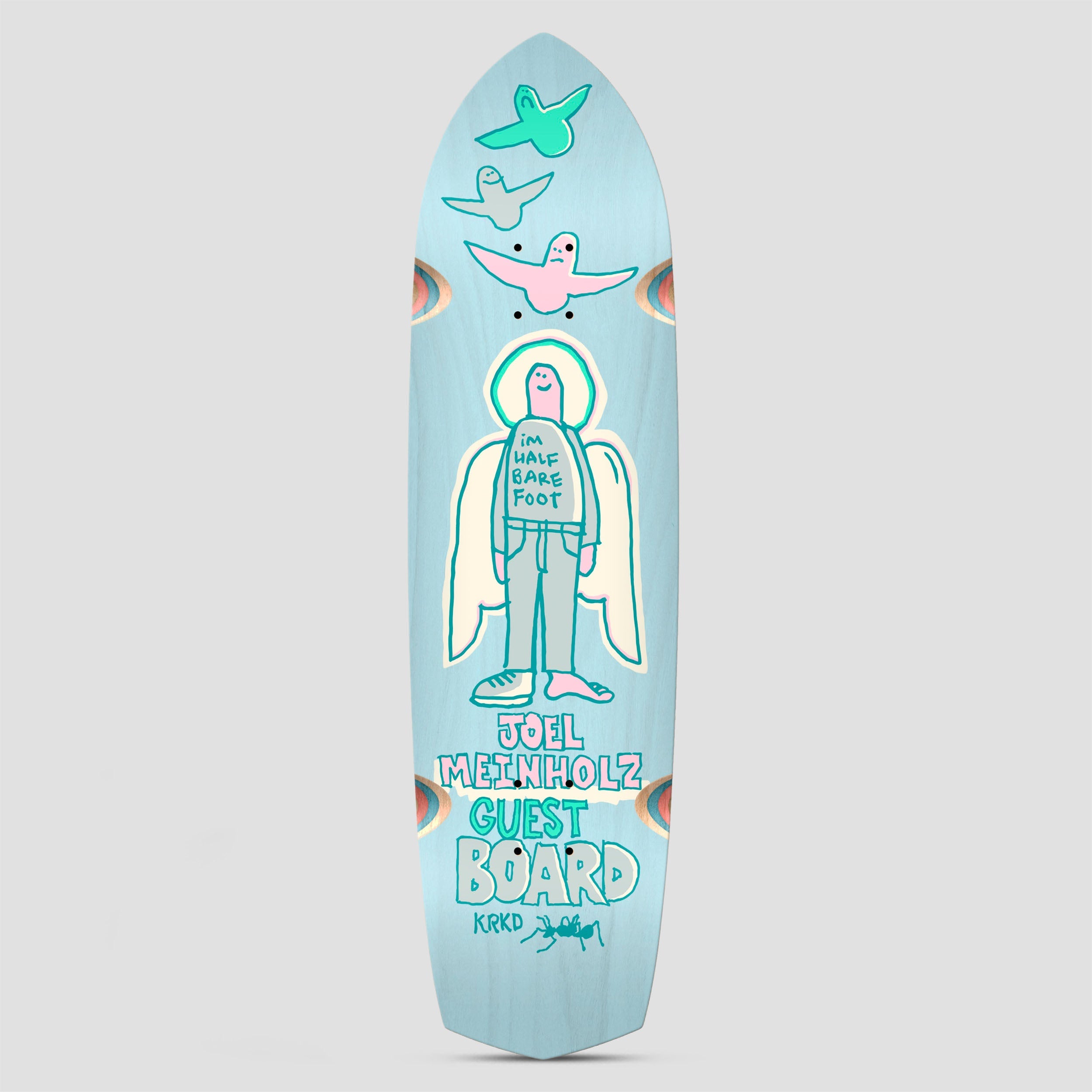 Krooked 8.62 Joel Meinholz Guest Pro Zig Zagger Skateboard Deck Light Blue