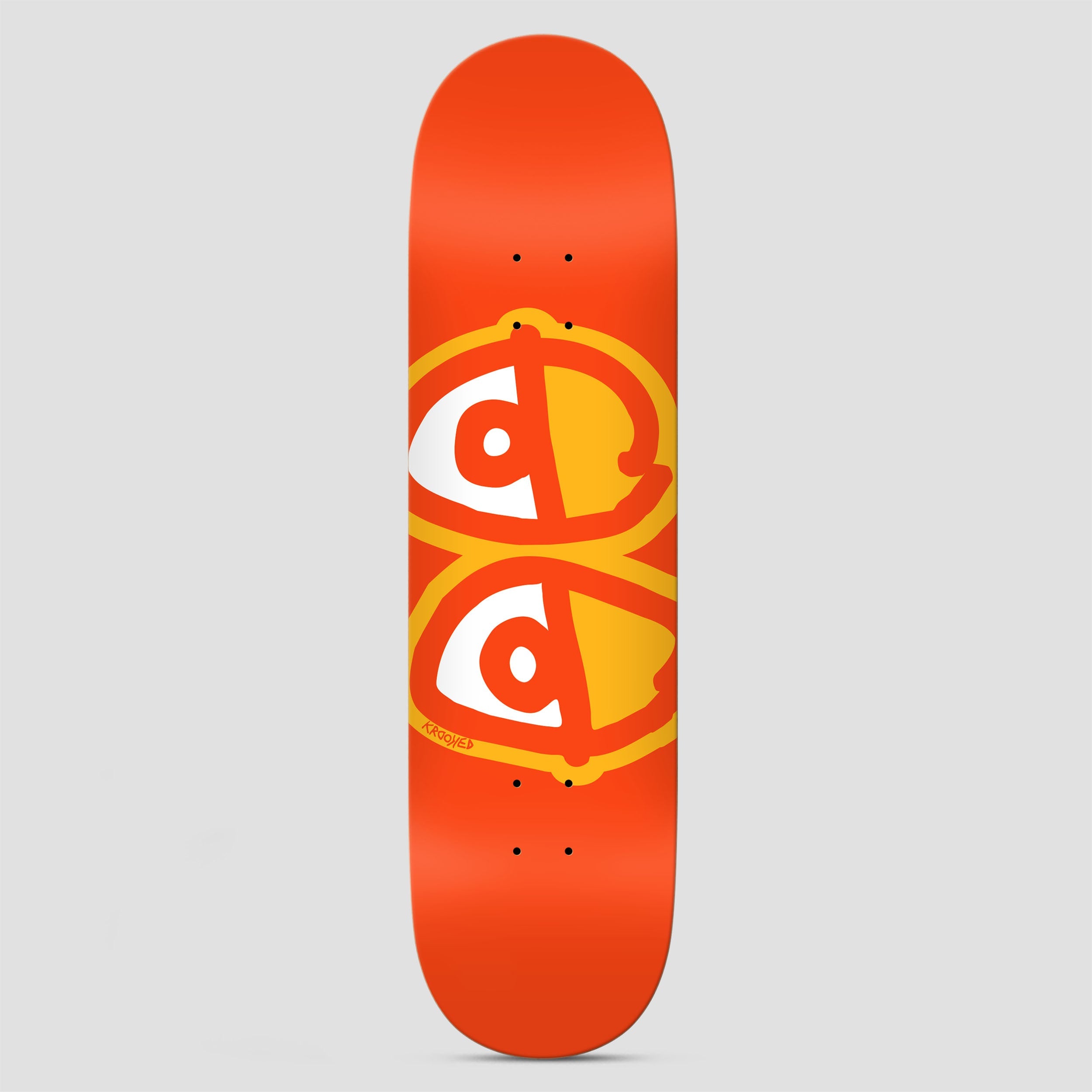 Krooked 8.25 BBS Team Eyes Skateboard Deck Orange