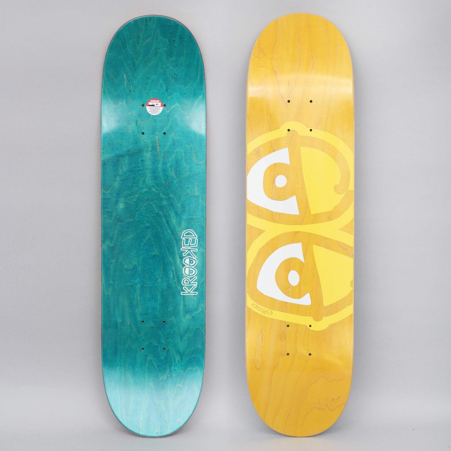 Krooked 8.06 Team Eyes Skateboard Deck Yellow