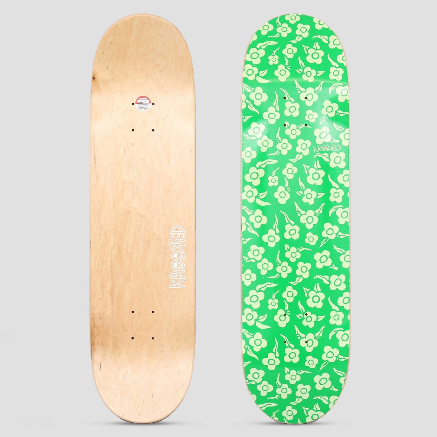 Krooked 8.38 Flowers Skateboard Deck Green